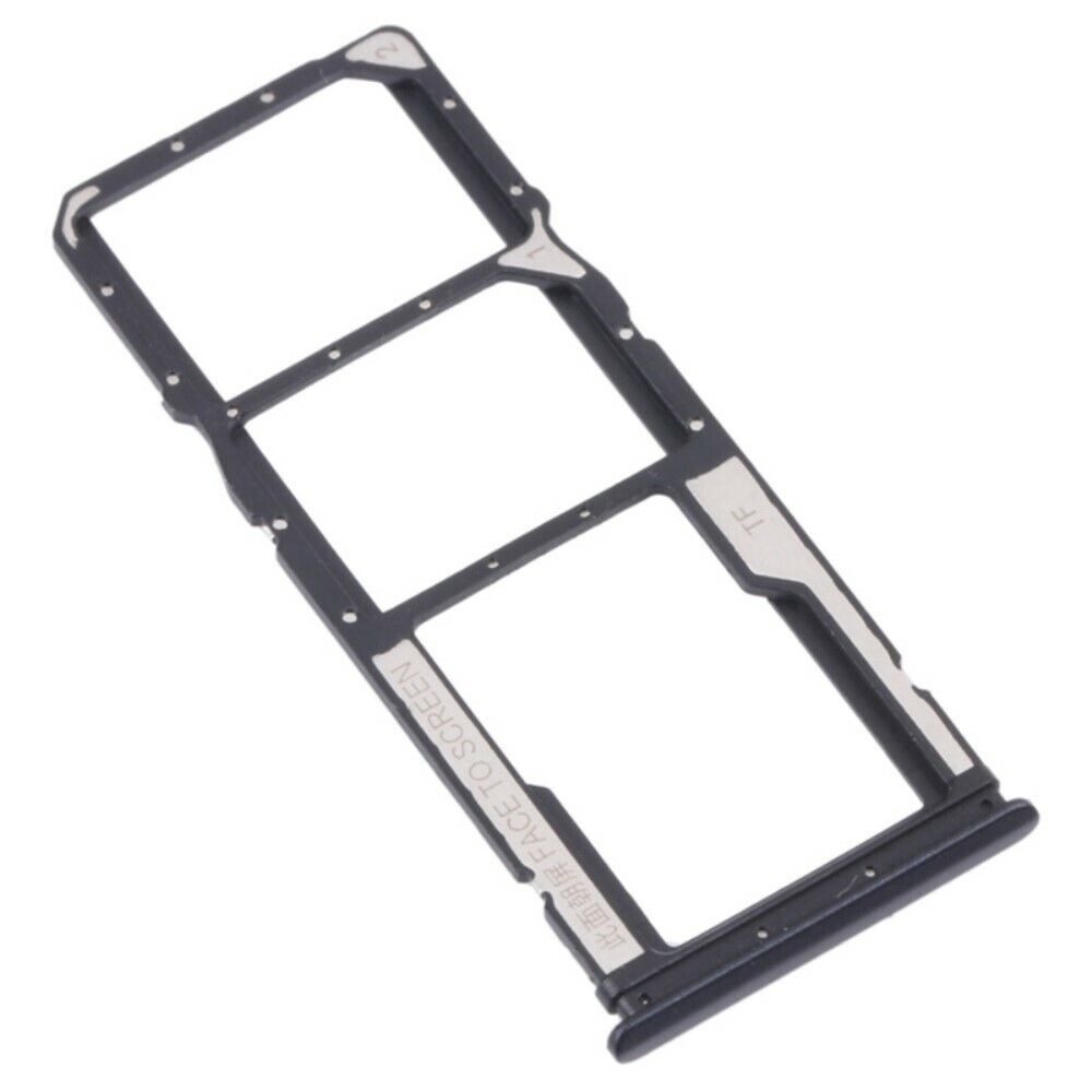  para xiaomi redmi note 9 4g / 9t - negro // soporte de la bandeja de la tarjeta dual sim + tf (sin logotipo)
