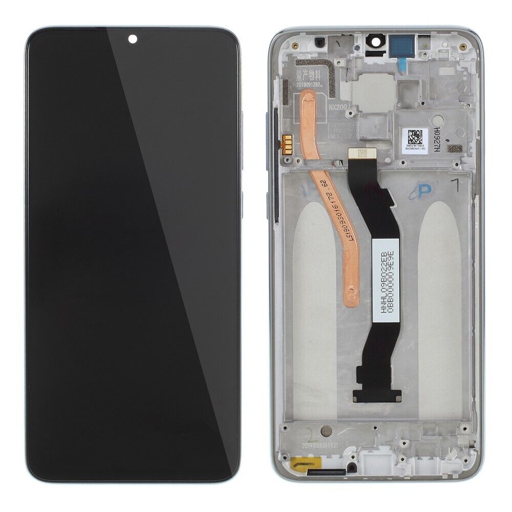 Xiaomi redmi note 8 pro lcd pantalla y digitalizador con marco plata