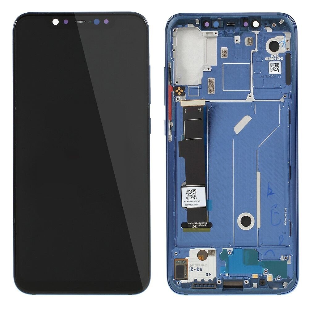 Xiaomi mi 8 6.21" lcd pantalla y digitalizador con marco azul
