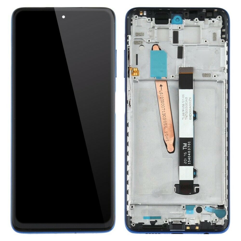 Xiaomi poco x3/poco x3 pro lcd pantalla y digitalizador con marco azul