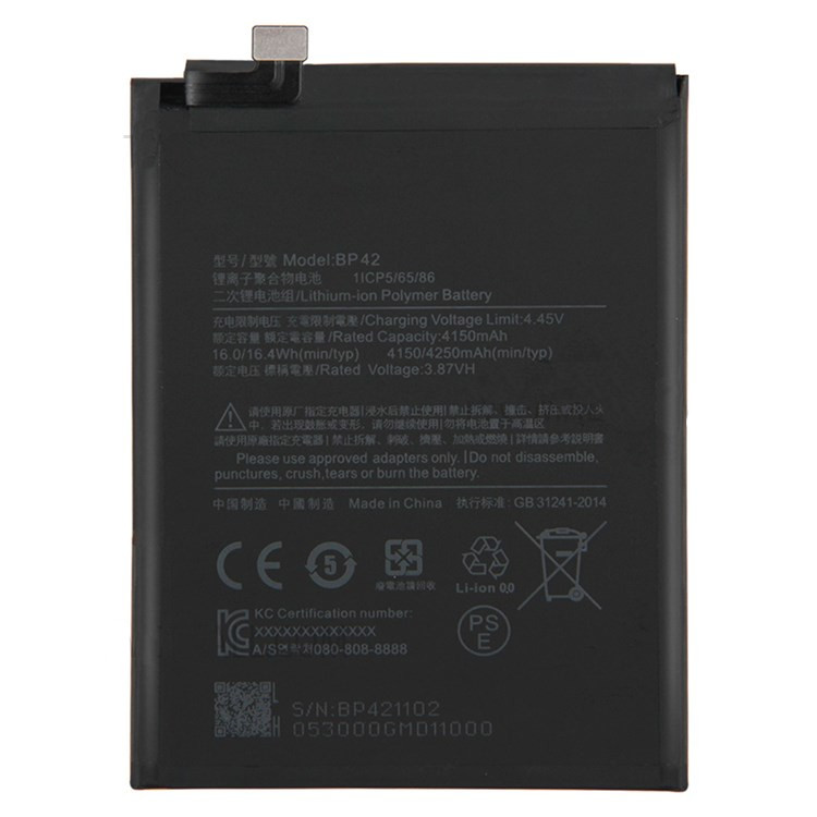 Xiaomi mi 11 lite 4g // batería 3.87v 4150mah (codificación: bp42) (sin logotipo)