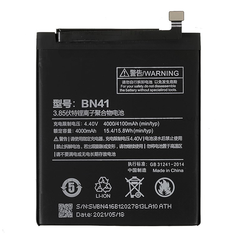Xiaomi redmi note 4 / note 4x global // batería de 3.85v 4000mah (codificación: bn41) (sin logotipo)