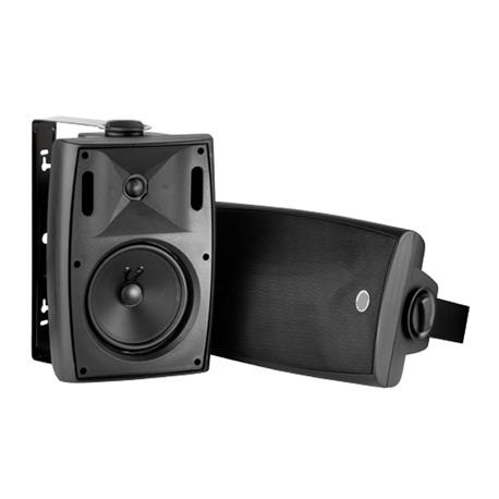 Pareja altavoces negros 4" abs 25w 2vias con soporte