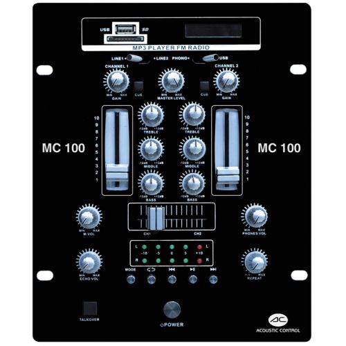 Mesa mezclas 2 canales con mp3 y radio