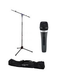Pie de micro tipo jirafa altura ajustable  max 2.3t + microfono + cable 5mt