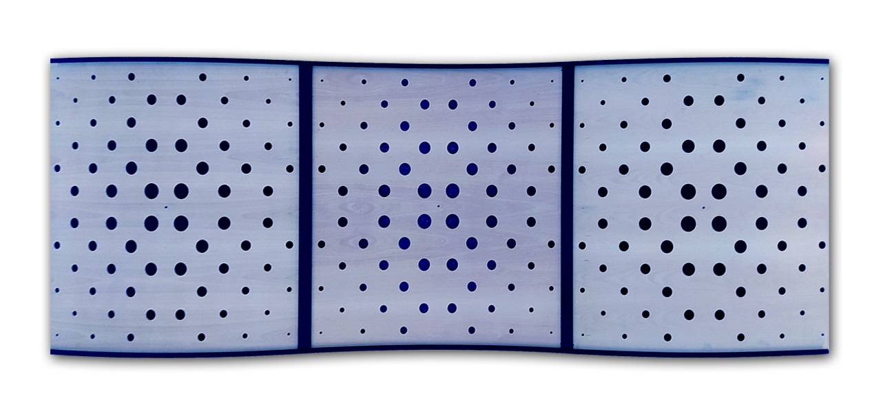 Panel acustico ondas especial techo 110x110x18cm color azul