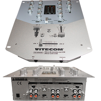  ##fuera de linea##        dj-503u mesa de mezclas 4 canales + 1 mic + pc in 