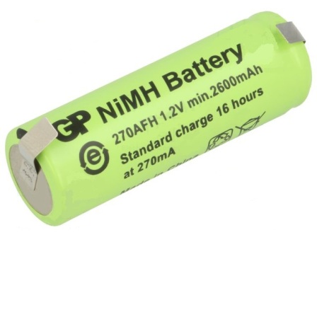 Bateria/acumulador  ni-mh r23 1.2v, 2100mah con terminales (50x17mm)