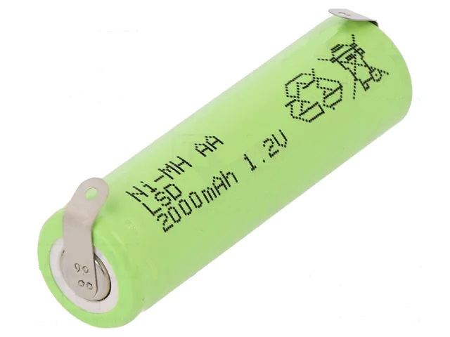 Bateria aa/r6 ni-mh 1.2v, 2000mah con terminales