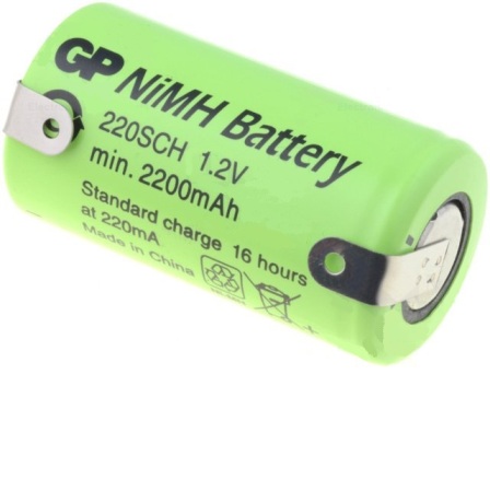 Gp220sch bateria/acumulador ni-mh subc 1.2v, 2200mah con terminales soldar