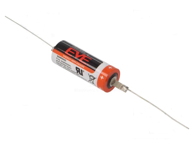 Cr17450 cna con terminales pila litio 4/5a, 3v, 2400mah ø17x45mm (eve)