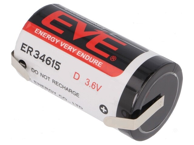 Er34615 pila litio con terminales tipo d ø:32.9x61.5mm 3.6v, 19000mah