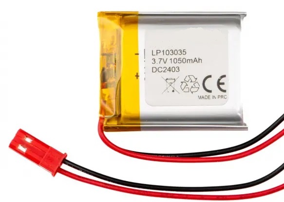 Li-po 3.7v, 1050mah      bateria con cables 10x30x35mm