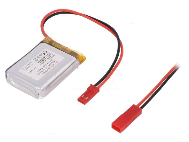 Li-po 3.7v, 1200mah       bateria con cables 10x30x40mm