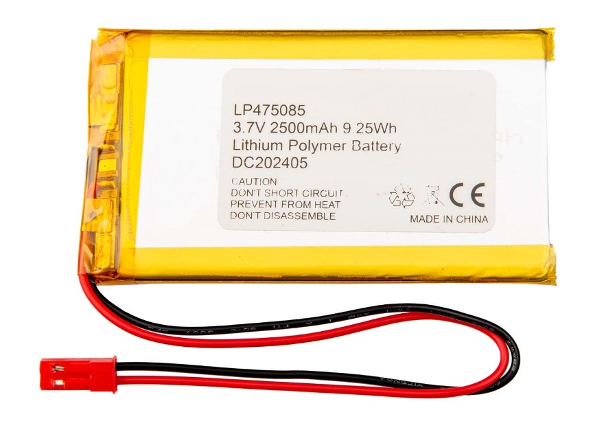 Li-po 3.7v, 2500mah      bateria con cables 4.7x50x85mm