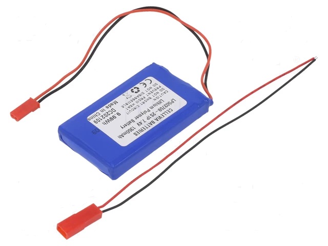 Li-po 7.4v, 1350mah   bateriacon cables 10x37x60mm