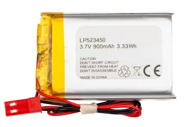 Li-po 3.7v 900mah   bateria con cables 5.2x34x50mm
