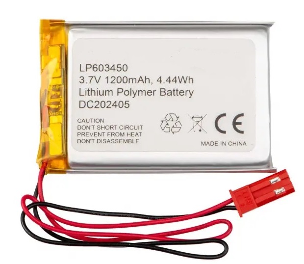 Li-po 3.7v, 1200mah    bateria con cables 6x34x50mm