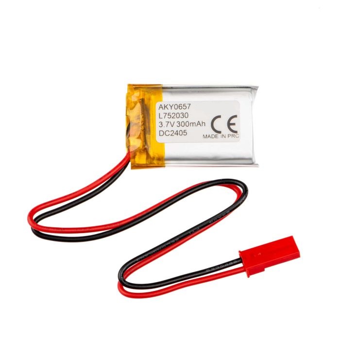 Li-po 3.7v, 300mah       bateria con cables  7.5x20x30mm