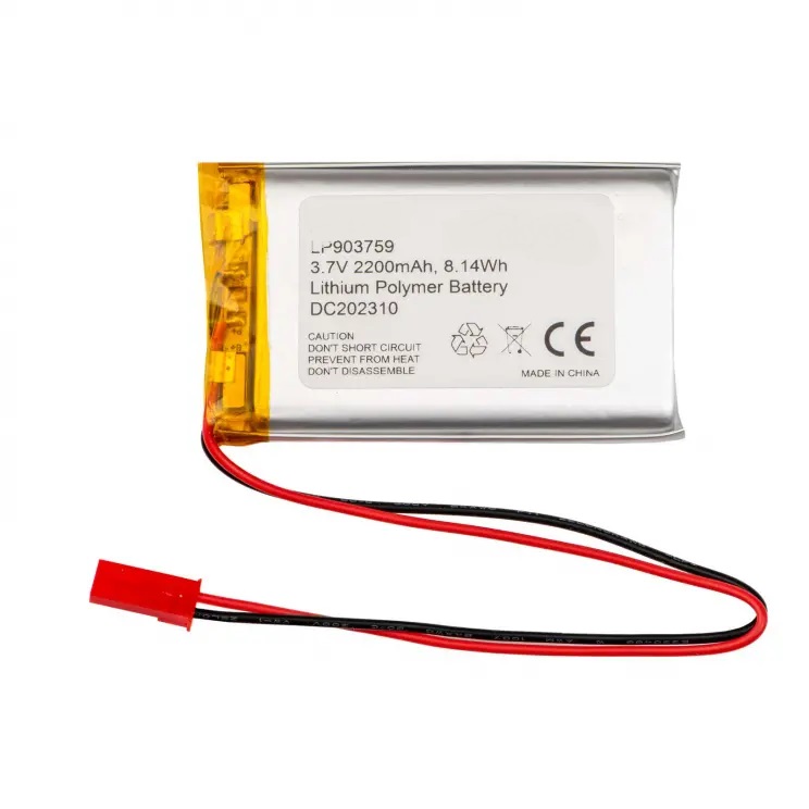 Li-po 3.7v, 2200mah     bateria con cables 9x37x59mm