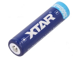 Mr18650 con teton bateria de litio  3.6v, 2600mah 18.4x69mm