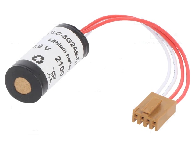 17330, er17/33, 3g2a9-bat08  pila litio, 2/3a, 3.6v, 2100mah,  con conector ø:16.5x35.4mm