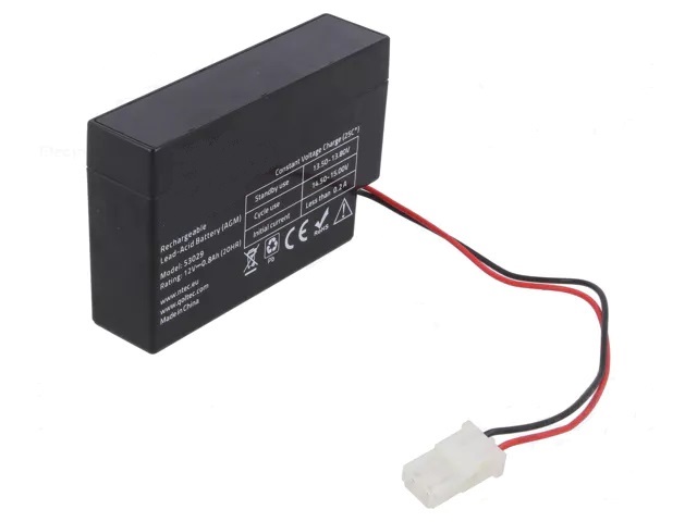12v/0.8ah bateria  agm de plomo acido 95x24x60mm