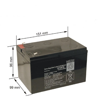 12v/12ah bateria de plomo 151x99x96 