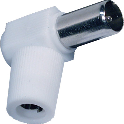 Conector coaxial antena macho acodado rosca 
