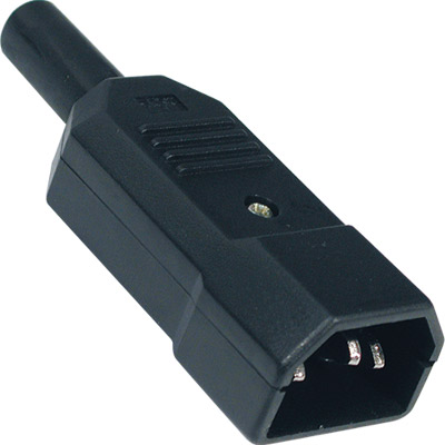 Conector aliment. tripolar macho aéreo cobre c-14 10a|250v  