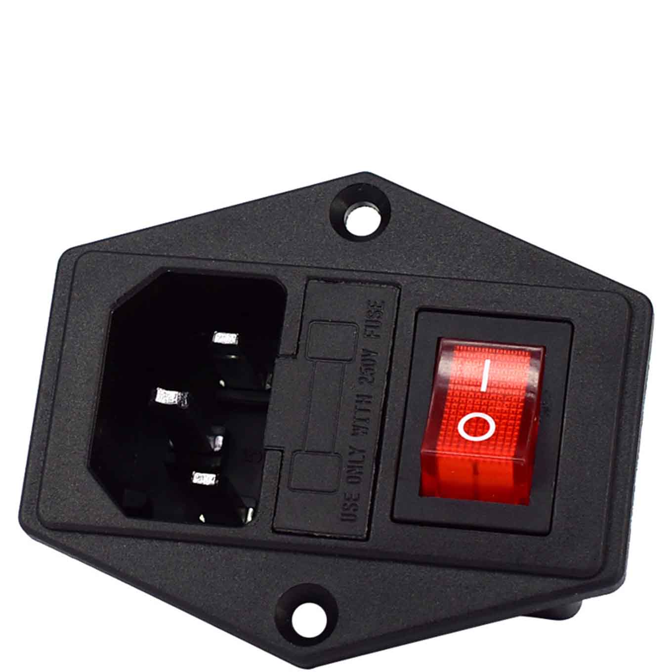 Base conexion empotrar con tornillos iec320+ int. c. luz 10a/250v