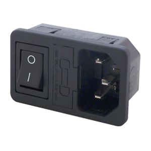 Base conexion empotrar iec320-c14 + interruptor 10a/250v