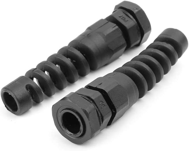 Pg7 pasamuro espiral aislante m12, ip65, para cable 3.5~6mm