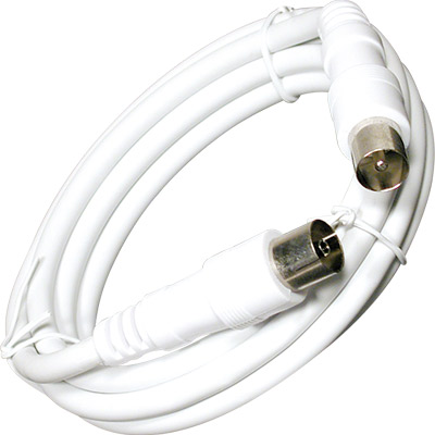 Cable antena macho a hembra 9.5mm blanco 1.5mt