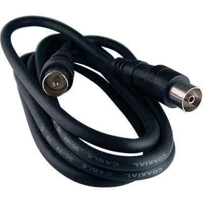Cable antena macho a hembra 9.5mm 1.5m negro (bolsa) =3-0800