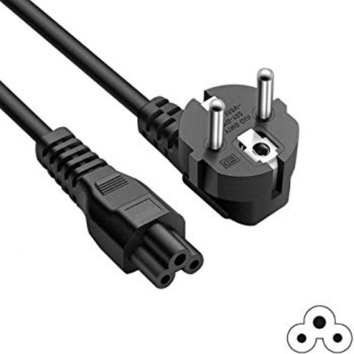 Cable red tripolar iec-c5 1.8metros color negro (trebol)
