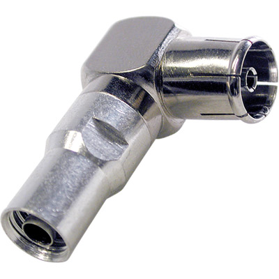 Conector acodado hembra pal de inserción rápida rg6u 