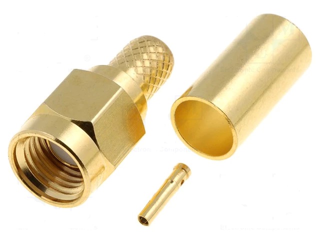 Sma conector hembra rg58 dorado para crimpar