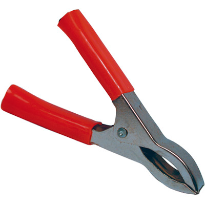 Pinza cocodrilo / bateria con manguitos aislados 30a rojo
