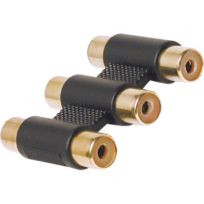 Adaptador 3 rca hembra a 3 rca hembra "cobre" 