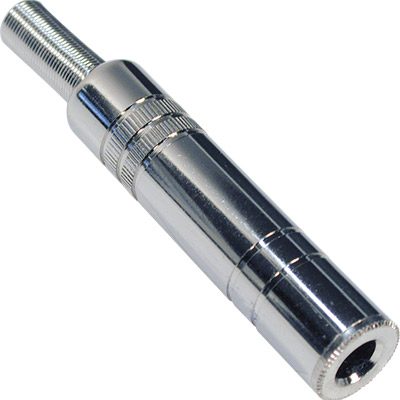 Jack estereo 6,3mm hembra con capuchon metalico 