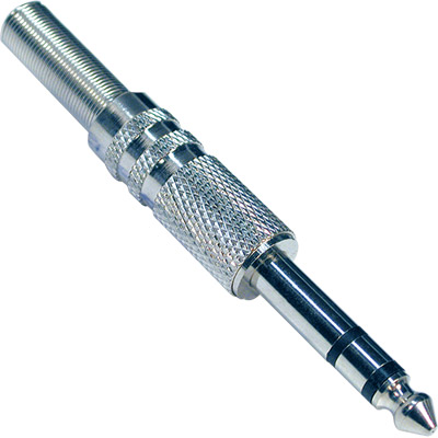 Jack estéreo 6.3mm macho con capuchón metálico  