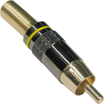 Rca jack metalico zinc aro amarillo  