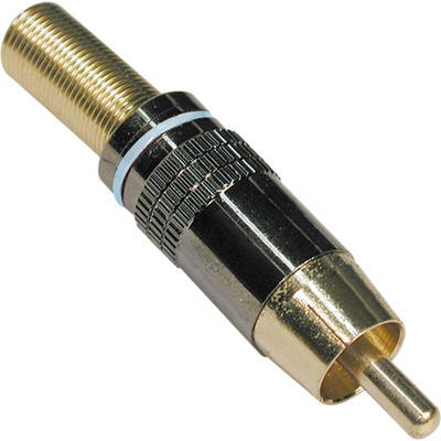 Rca jack metalico zinc aro blanco 