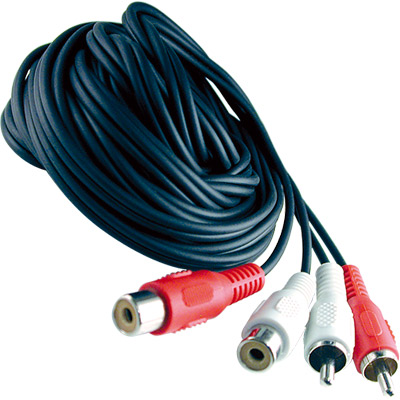 Cable audio 2rca macho a 2rca hembra rojo/blanco 10m