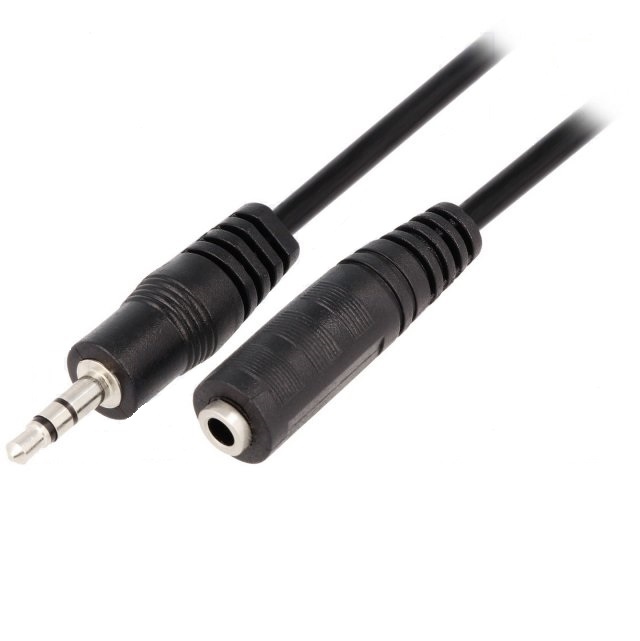 Cable jack 3.5mm estereo macho a hembra 1.8 metros