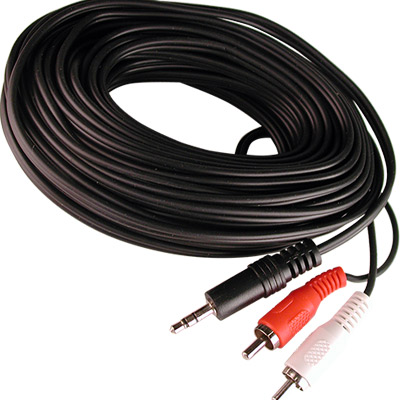 Cable audio jack estéreo 3.5mm macho a 2 rca macho rojo/blanco 10m