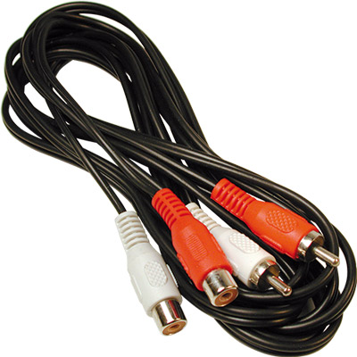  cable audio 2rca rojo/blanco macho a hembra 2.5m 