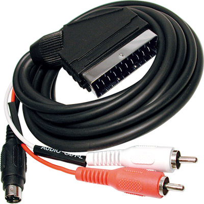 2-0817 cable video/audio euro macho a mini-din 4 pines macho + 2rca macho 2m