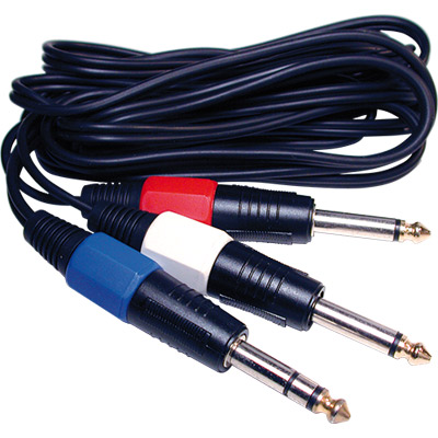 Cable audio jack estéreo 6.3mm macho a 2 jack mono 6.3mm macho neutrik 3m